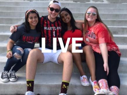 Students on Steps of Residence Hall